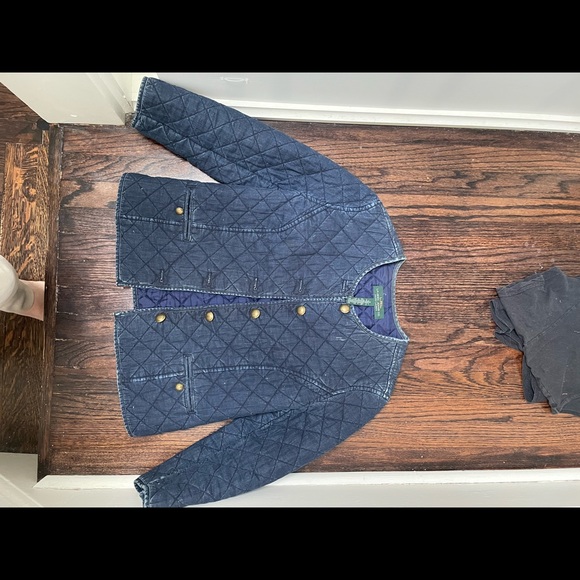 Chambray Quilted jacket with brass button - Picture 9 of 9